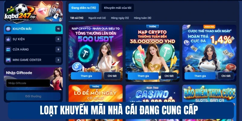 Loạt khuyến mãi nhà cái đang cung cấp 