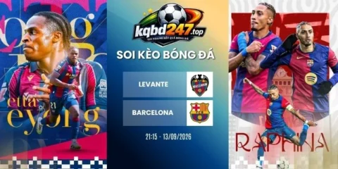 Tỷ lệ kèo Levante vs Barcelona - La Liga, 13/09/2026