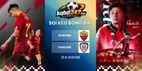 Kèo nhà cái AS Roma vs Cagliari, Serie A - 28/10/2026